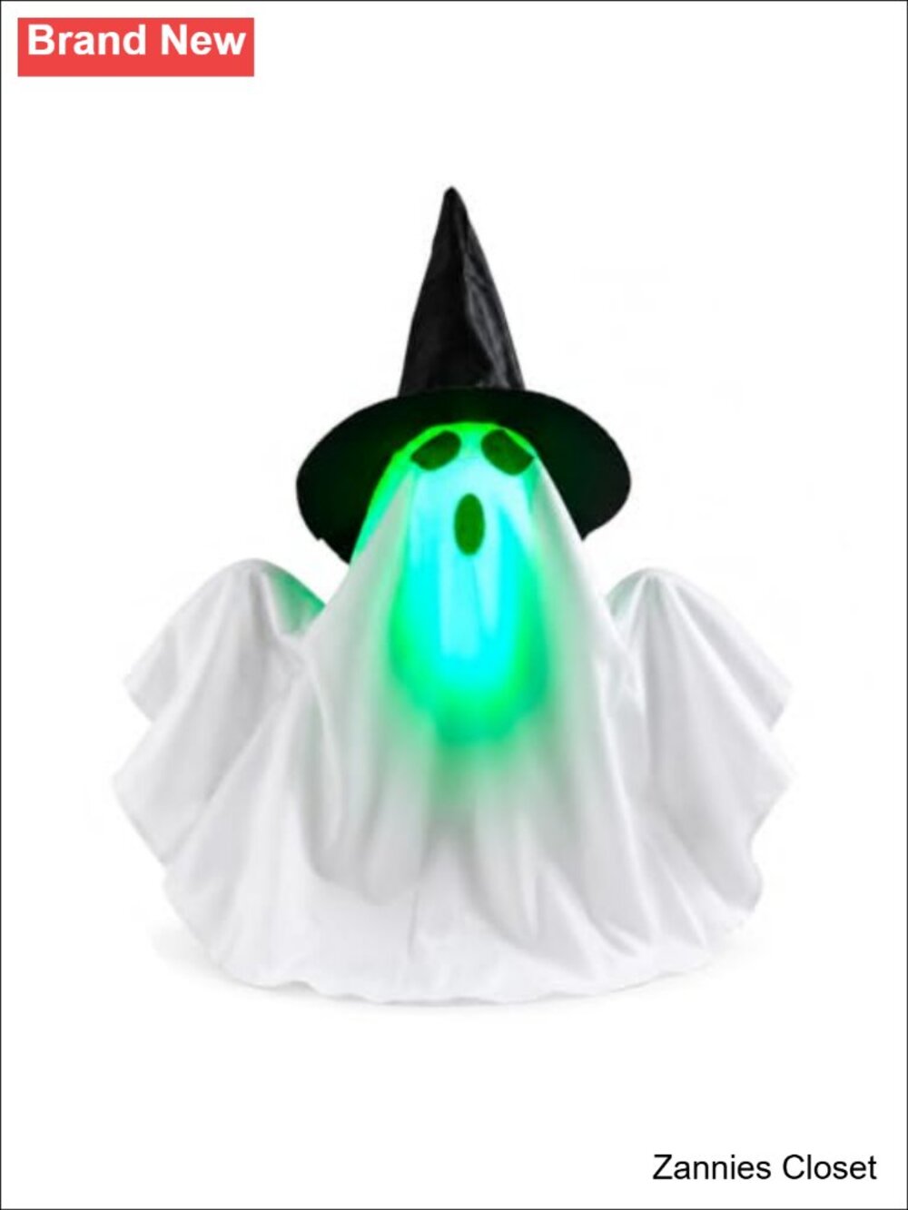 👻 Animated Halloween Ghost Decoration Sound & Tap Activated Green Face Glow
